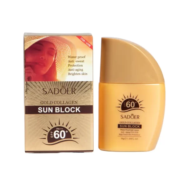 protector solar aclarante con colágeno SPF 60 para protección solar, luminosidad y efecto antiedad
