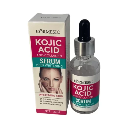 sérum blanqueador con ácido kójico para aclarar manchas, hidratar y reafirmar la piel del rostro