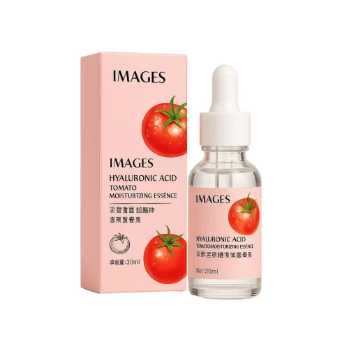 sérum de tomate y ácido hialurónico para hidratar, dar luminosidad y rejuvenecer la piel del rostro