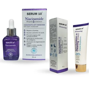 combo sérum 10 niacinamida y jabón facial de niacinamida para limpiar, hidratar e iluminar la piel